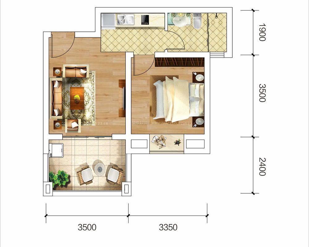 自建房屋60平米小户型设计平面图欣赏