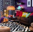 现代风格紫色墙面装修样板房效果图片
