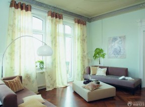 60平方两室一厅客厅装修效果图 印花窗帘装修效果图片