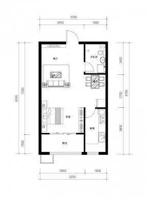 簡易自建房屋60平米小戶型設(shè)計平面圖 