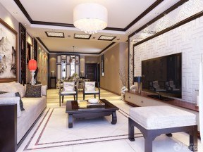 130平三室兩廳兩衛(wèi)裝修效果圖 現(xiàn)代中式風(fēng)格