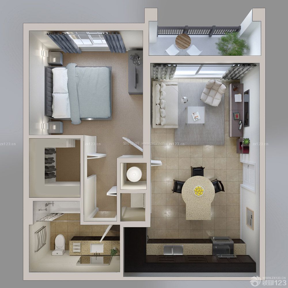 精致单身公寓房屋设计平面图大全