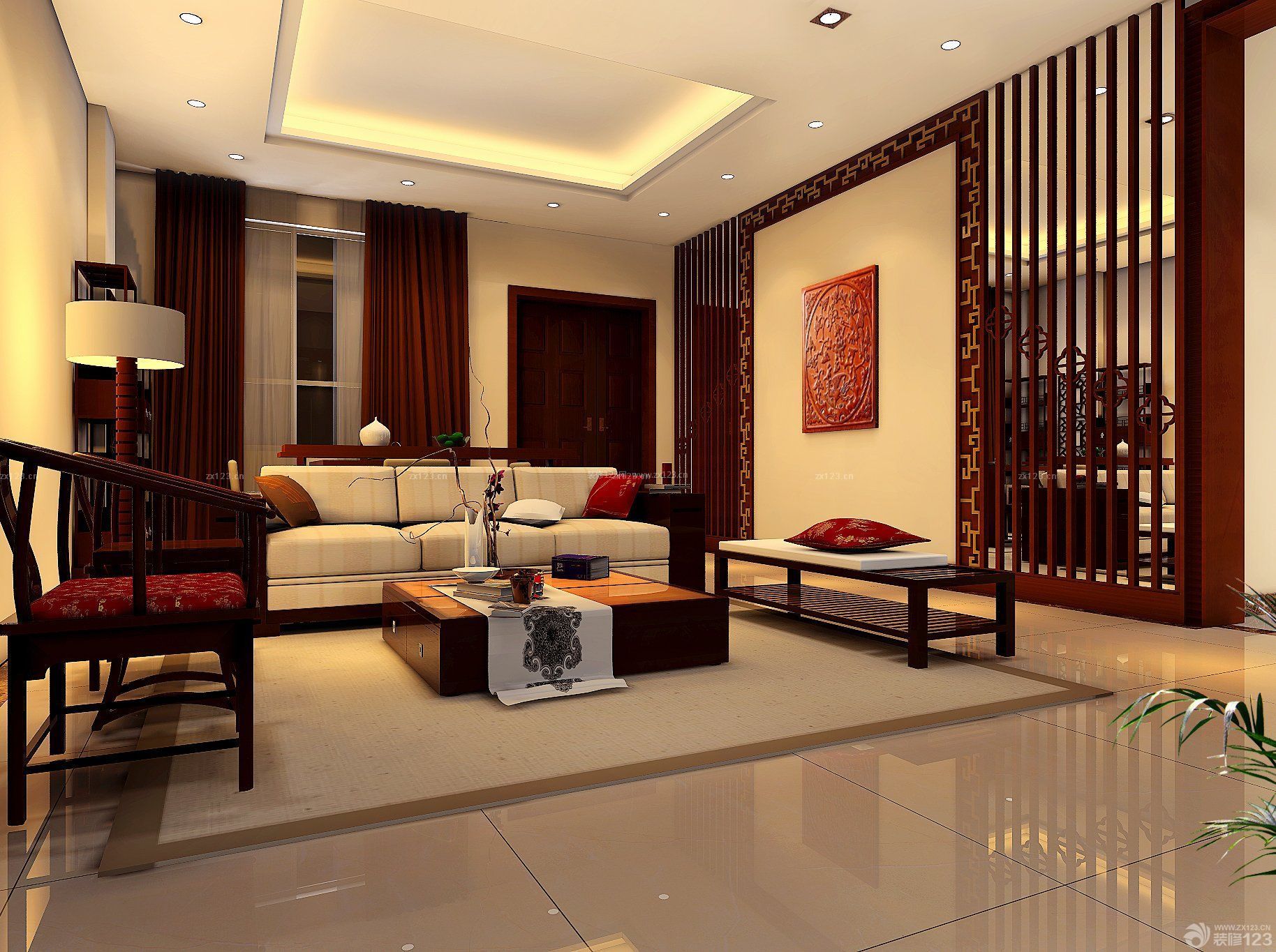 新中式90平米小户型客厅装修图片欣赏