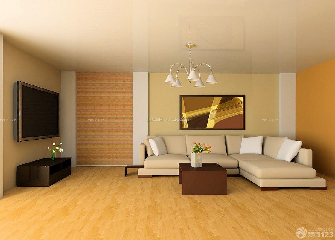 这是主卧效果图。地面采用原木色的复合地板铺装与家具的色调和谐_装修美图-新浪家居