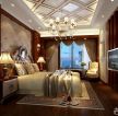 140平米家装卧室美式大床设计效果图