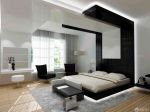120平米黑白风格床头背景墙装修效果图8万欣赏