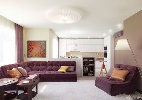 精美60平米一室一厅布艺沙发摆放装修效果图