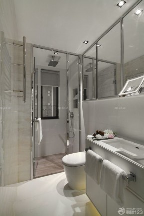 家庭套内90平米玻璃淋浴间装修效果图