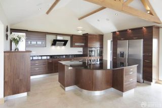 美式风格150平方复式楼开放式厨房装修效果图欣赏
