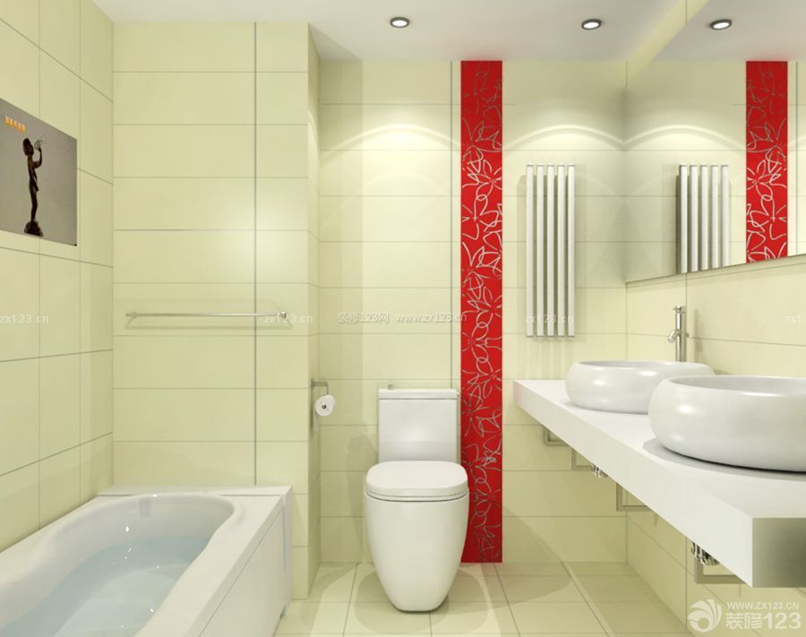 现代130平米户型的卫生间墙砖墙面装修效果图片
