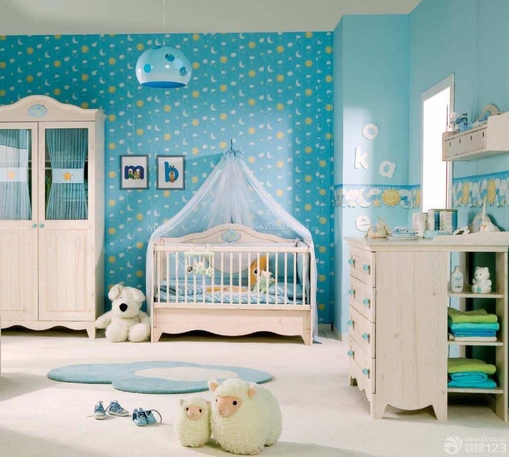 唯美温馨婴儿房家装壁纸效果图片大全