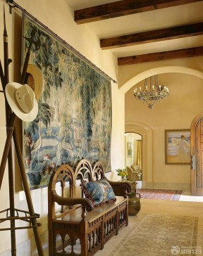 美式乡村风格别墅室内挂毯装饰效果图