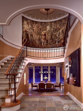 美式别墅挂毯设计效果图片