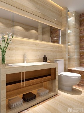 现代130平米户型的卫生间浴室柜装修效果图片