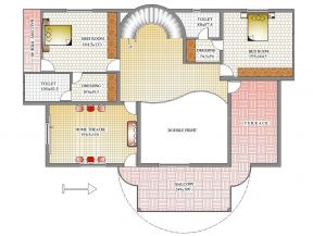 最新120平方米别墅小复式楼户型图设计