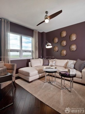 80平小户型客厅装修效果图 现代客厅沙发背景墙