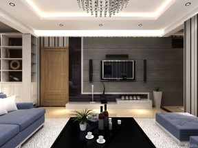 80平米婚房裝修 灰色墻面裝修效果圖片
