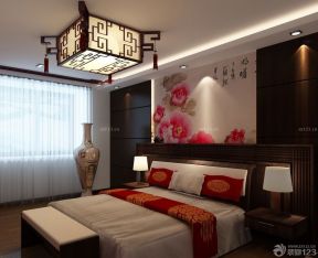 兩室一廳裝修圖 中式臥室床頭背景墻