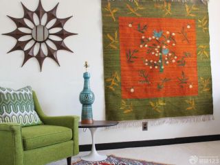 美式家庭休闲区挂毯装修效果图片