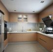 70平米两室一厅小厨房棕色橱柜装修装饰效果图片