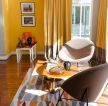 温馨60平米小户型带阁楼的客厅黄色窗帘装修效果图