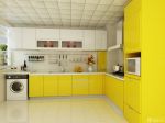 70平米两室一厅小厨房黄色橱柜装饰装修效果图片
