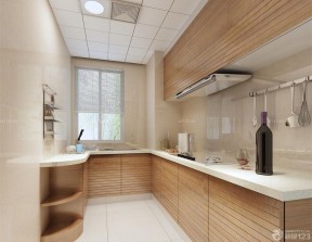 70平米两室一厅小厨房装饰效果图 厨房实木橱柜效果图