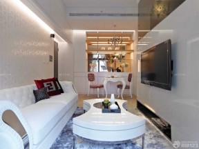 创意60平方小复式客厅异形茶几装修样板大全
