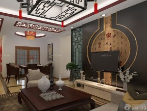 90平米三室一廳房屋裝修效果圖 家裝中式風(fēng)格