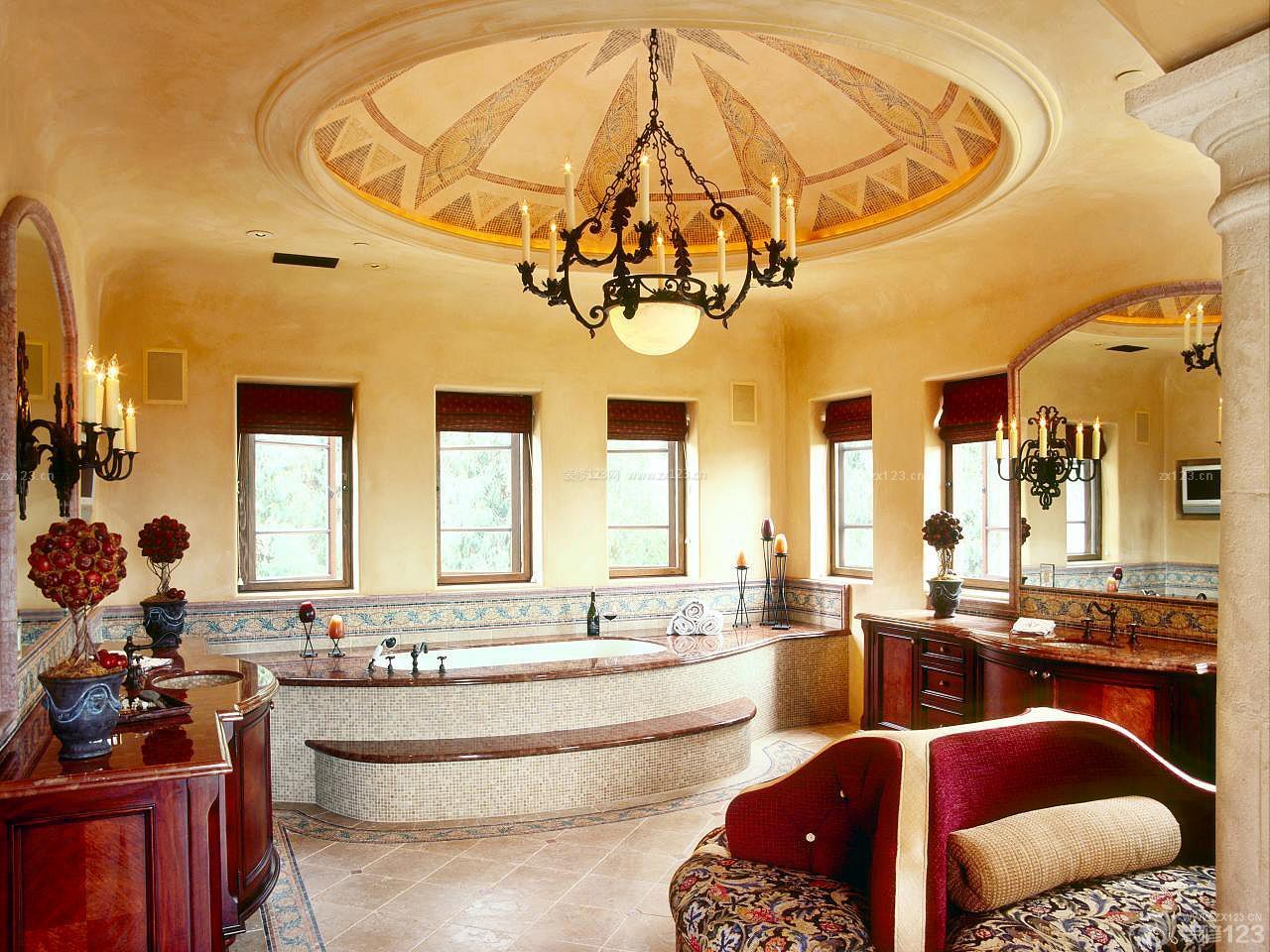 托斯卡纳风格浴室吊顶设计装修效果图片
