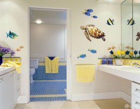 时尚简约浴室墙体彩绘装修设计图片