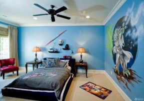 温馨卧室创意墙体彩绘图片欣赏
