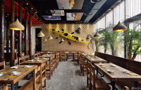 80后主題餐廳裝修效果圖  背景墻裝修效果圖