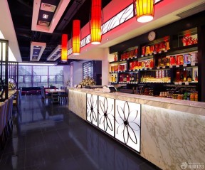 80后主題餐廳裝修效果圖 收銀臺裝修效果圖片