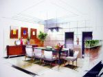 兩室兩廳室內(nèi)餐廳設(shè)計(jì)手繪效果圖