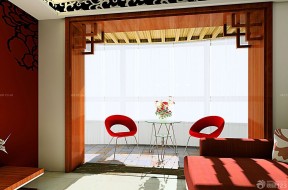 60小户型客厅带阳台装修效果图 中式风格
