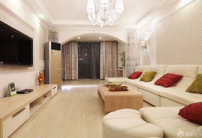 70平米房最省钱的装修客厅真皮沙发装修效果图片