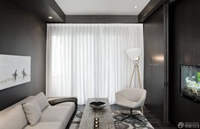 最新70平米房最省钱的装修客厅白色窗帘装修效果图片