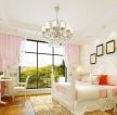 小型房屋卧室粉色窗帘装修效果图