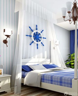 地中海小房子卧室墙面装饰装修设计效果图