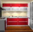 70平米小户型厨房红色整体橱柜装修效果图片