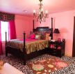 70平米小户型婚房粉红色窗帘装修效果图片