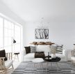 北欧风格家庭客厅白色墙面装修效果图片欣赏