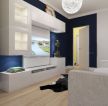 精致简约60平方二居室小户型深蓝色墙面装修效果图欣赏