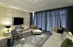 140平方米的房子装修效果图 纯色窗帘装修效果图片