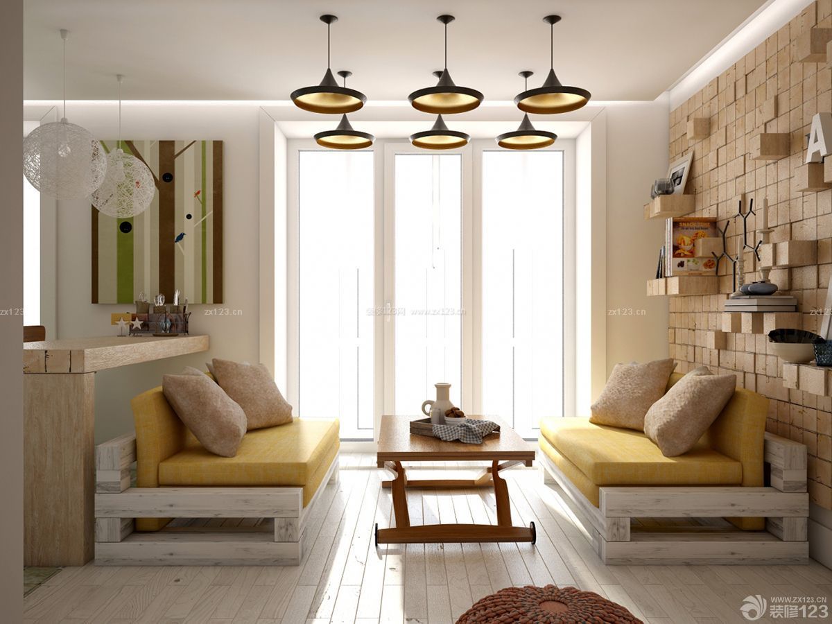 60平米小户型客厅创意沙发背景墙装修设计