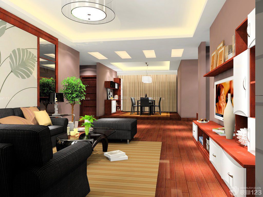 新中式风格90平方房子客厅装修效果图