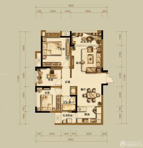 70平米農村別墅自建房戶型圖