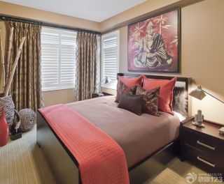 混搭风格设计90平米两室一厅卧室装修效果图