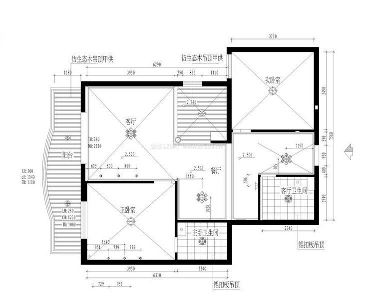 兩室兩廳90平米農(nóng)村別墅戶型圖